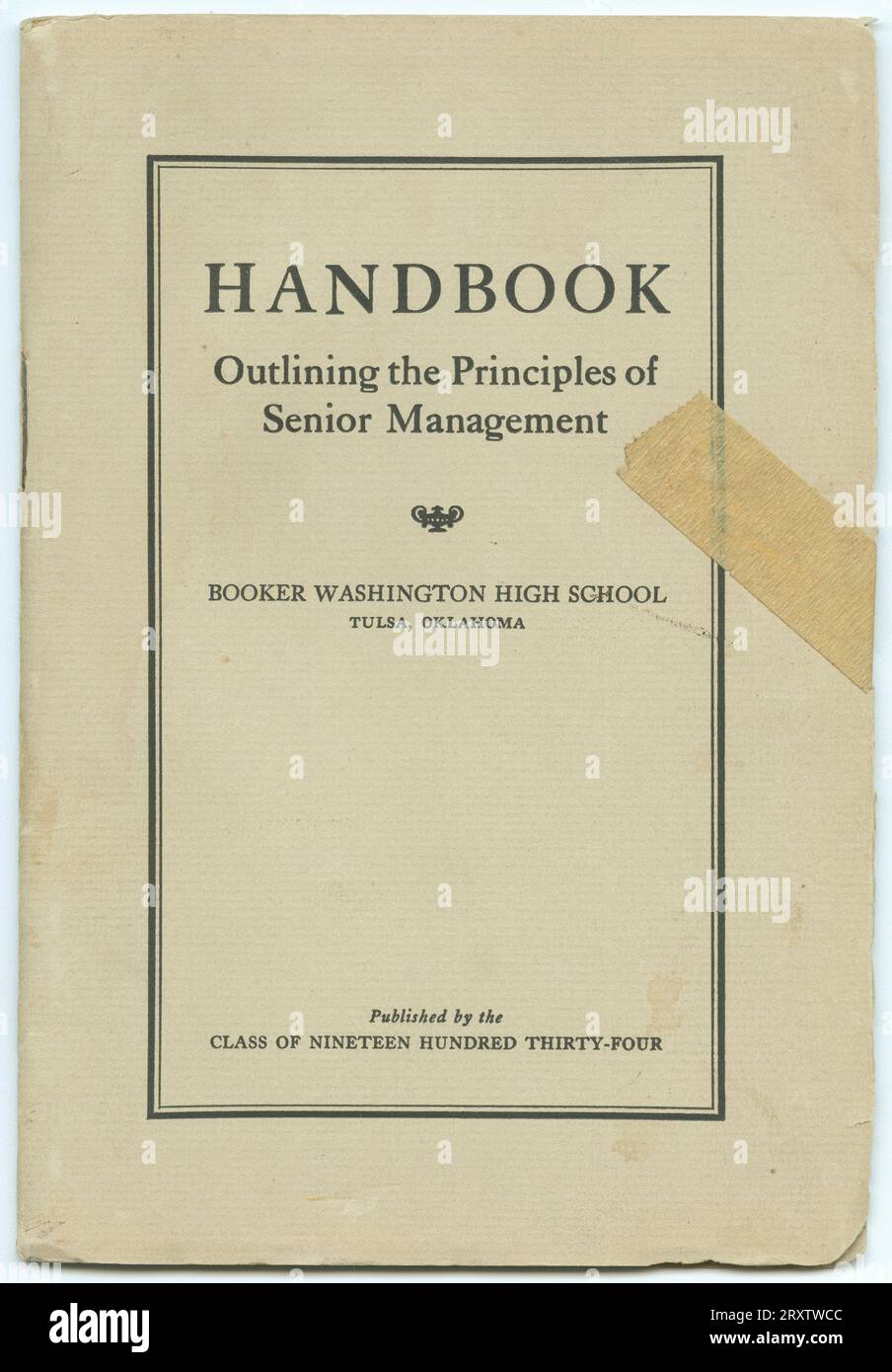 A handbook published by the Booker T. Washington class of 1934 ...