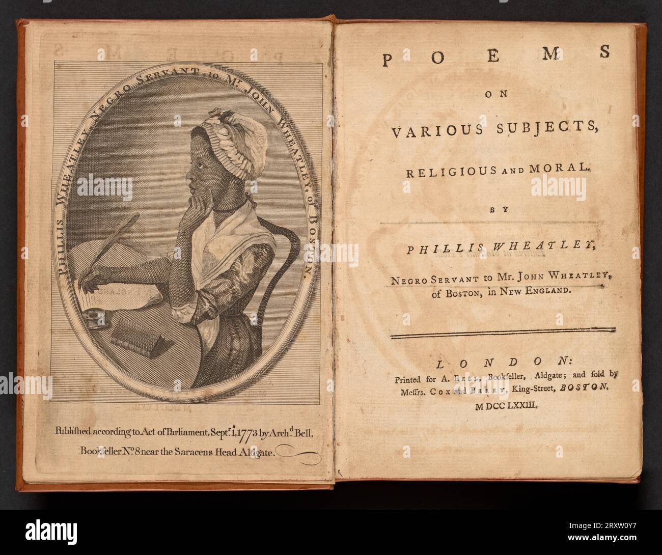 Poems on Various Subjects Religious and Moral 1773 Stock Photo Alamy
