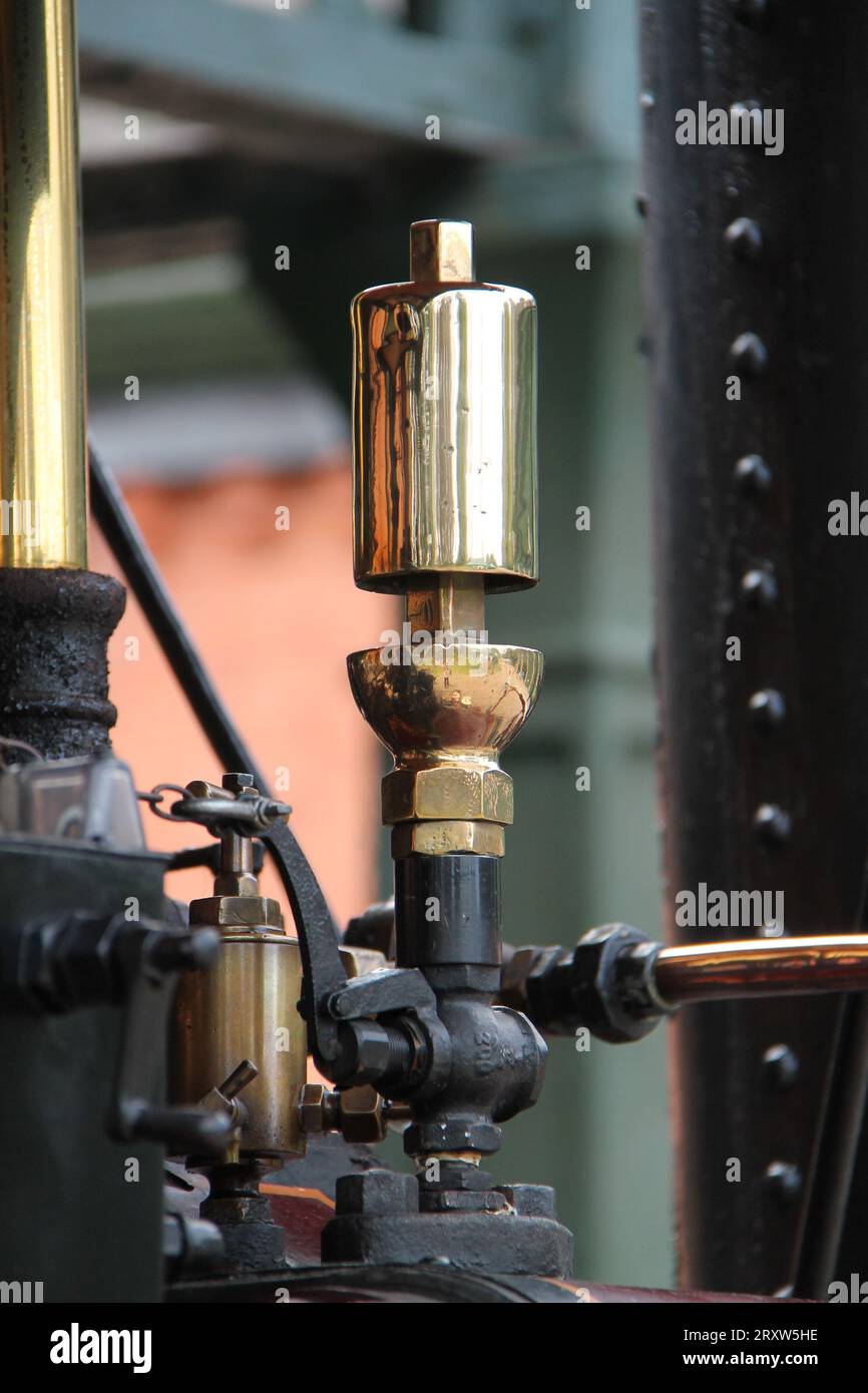 The Brass Whistle on a Steam Powered Traction Engine Stock Photo - Alamy