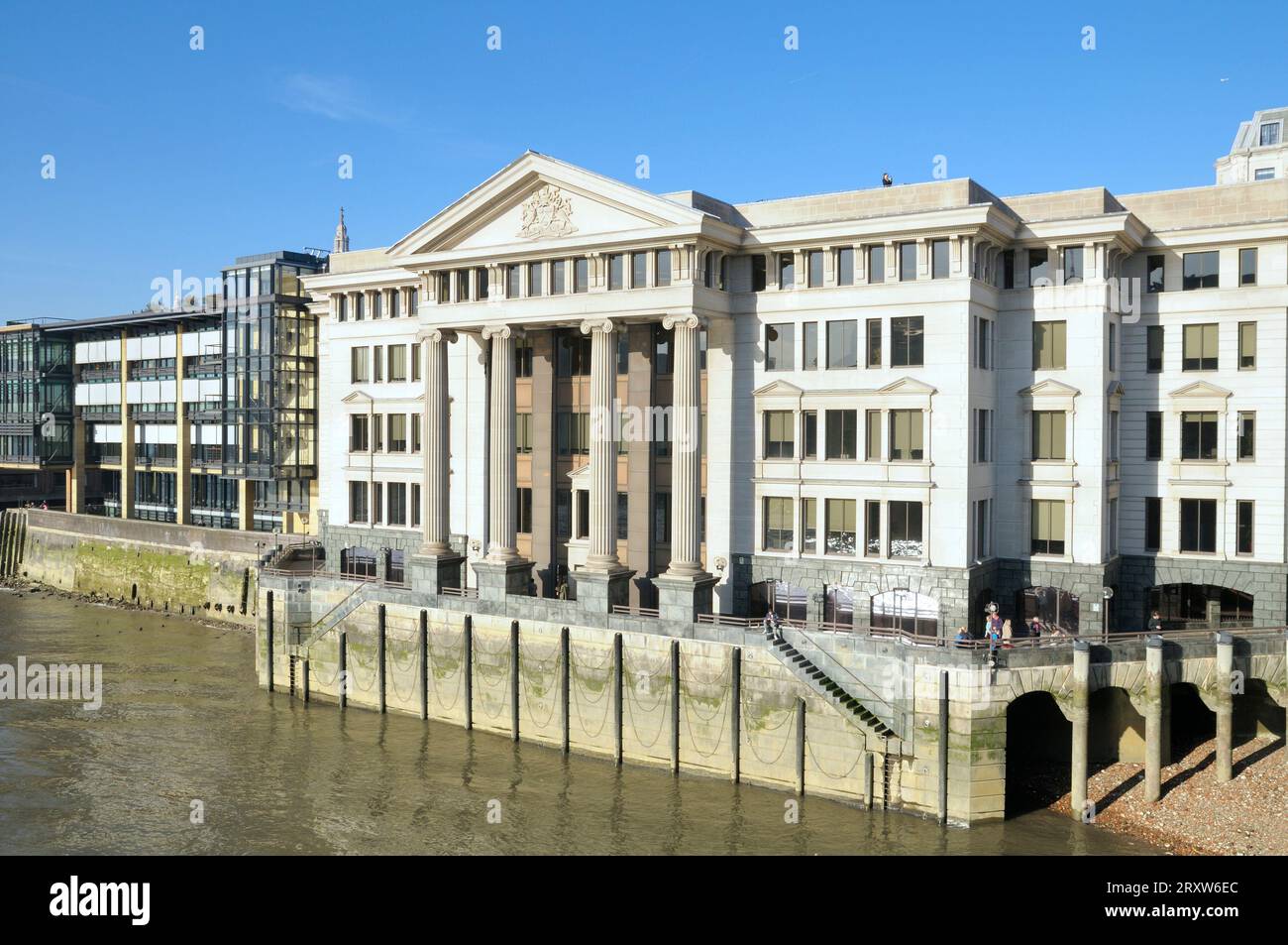 Vintners Place on the River Thames, Upper Thames Street, Queenhithe, London, England, UK Stock Photo