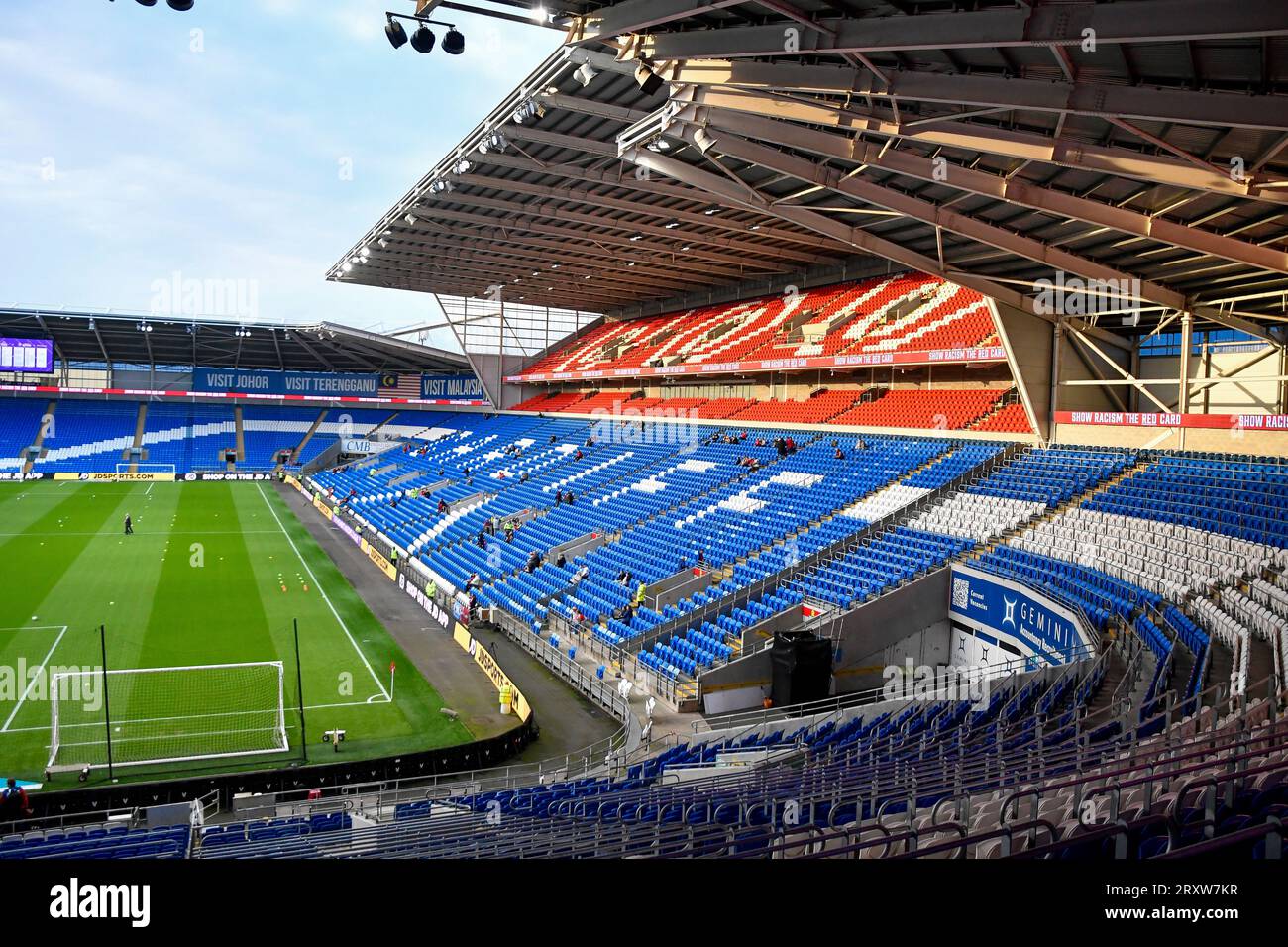 Cardiff, Wales. 26 September 2023. The Ninian Stand before the UEFA Women's Nations League match between Wales and Denmark at the Cardiff City Stadium in Cardiff, Wales, UK on 26 September 2023. Credit: Duncan Thomas/Majestic Media. Stock Photo
