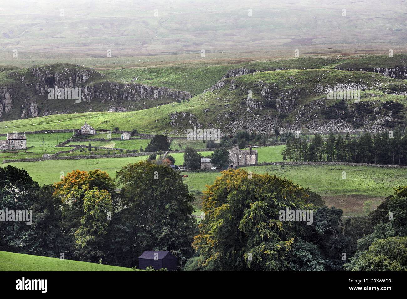 Holwick Scars in Early Autumn, Teesdale, County Durham, UK Stock Photo