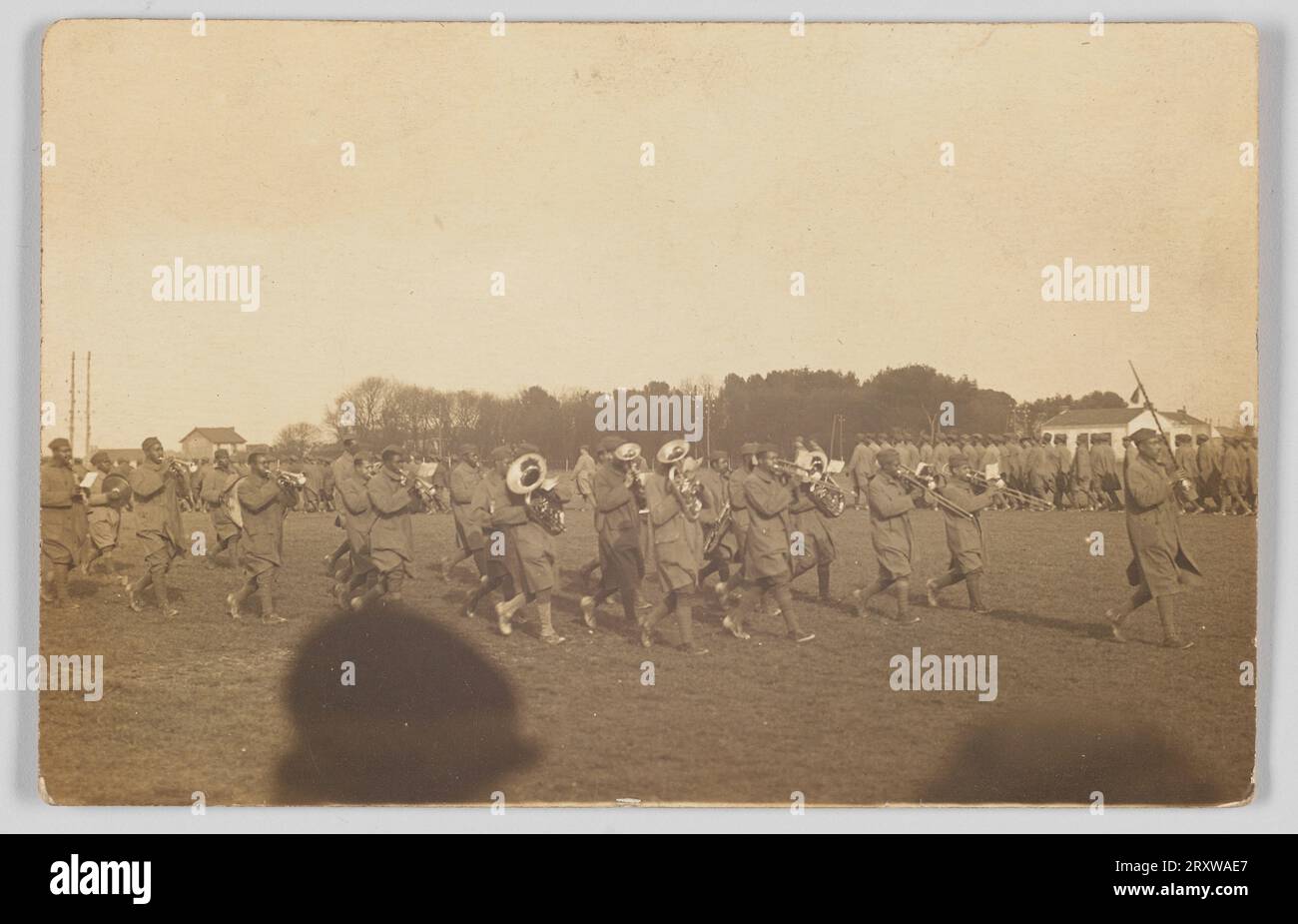 WW1 1917 photo postcard Black Watch pipe and brass band WW1 1917 photo postcard Black Watch pipe and brass band