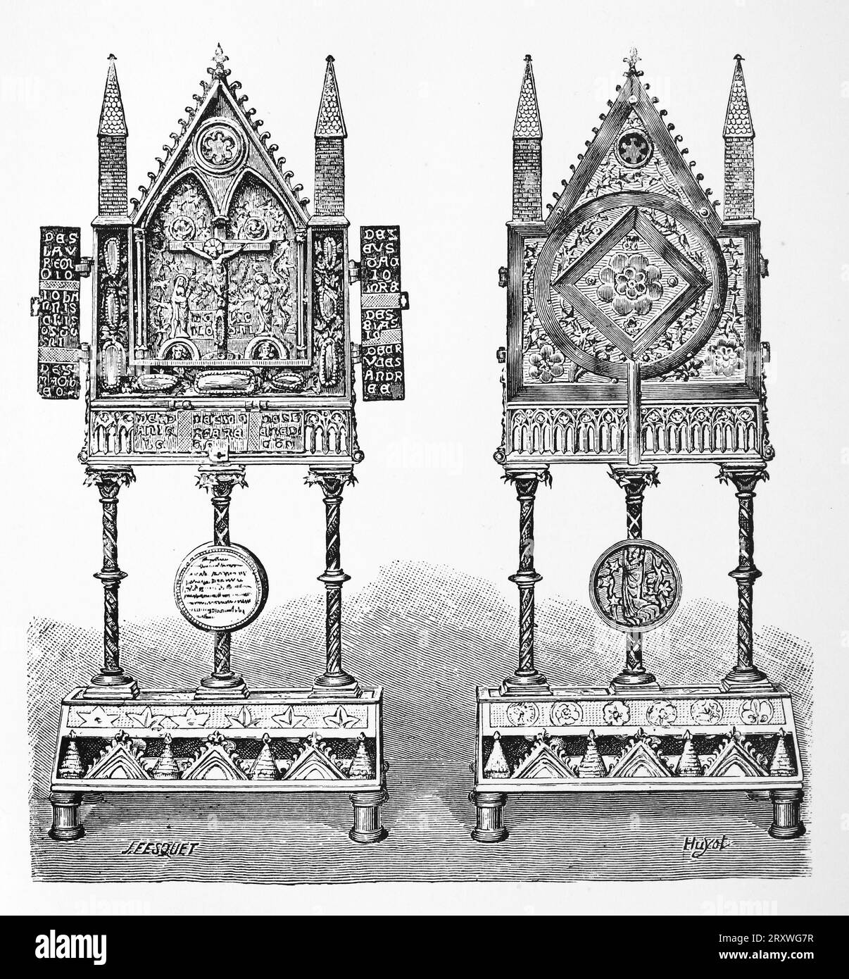 Flemish Reliquary, 18th Century. Engraving from Lives of the Saints by