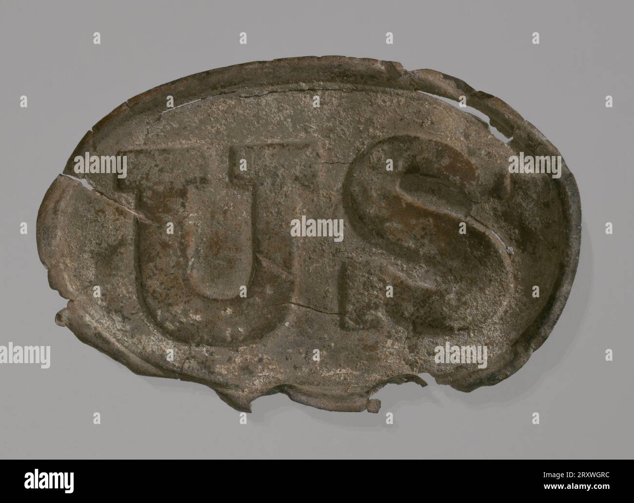 Civil War-era belt buckle from Point of Pines Plantation ca. 1860 Stock Photo