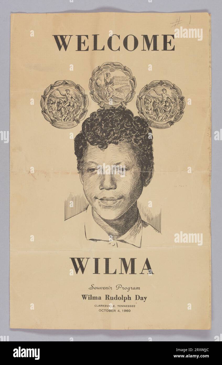 Souvenir program for Wilma Rudolph Day October 4, 1960 Stock Photo
