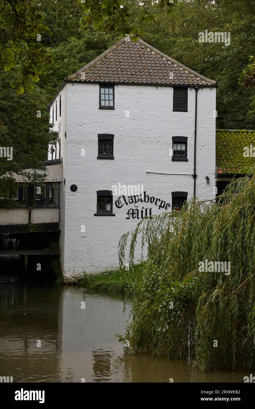 Alford, Lincolnshire, UK,  September 21. View of Claythorpe Watermill in Alford, Lincolnshire on September 21, 2023 Stock Photo
