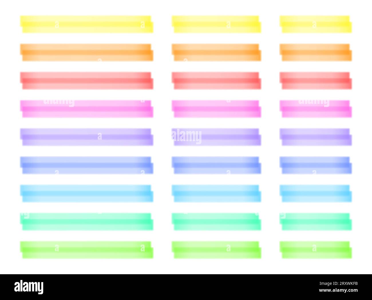 Highlighter lines set, pen marker stripes, transparent brush lines