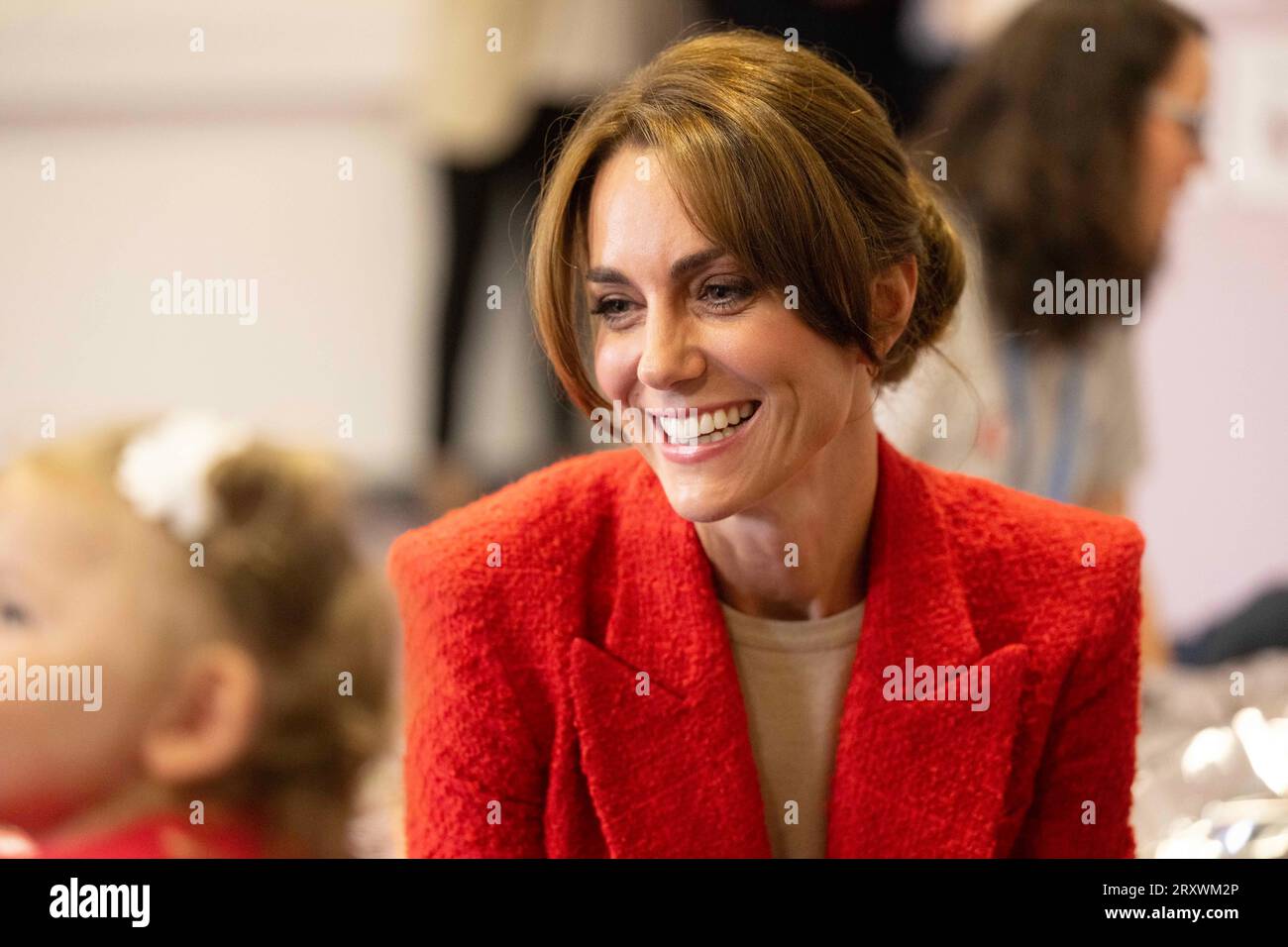 The Princess of Wales joins a family portage session at the Orchards