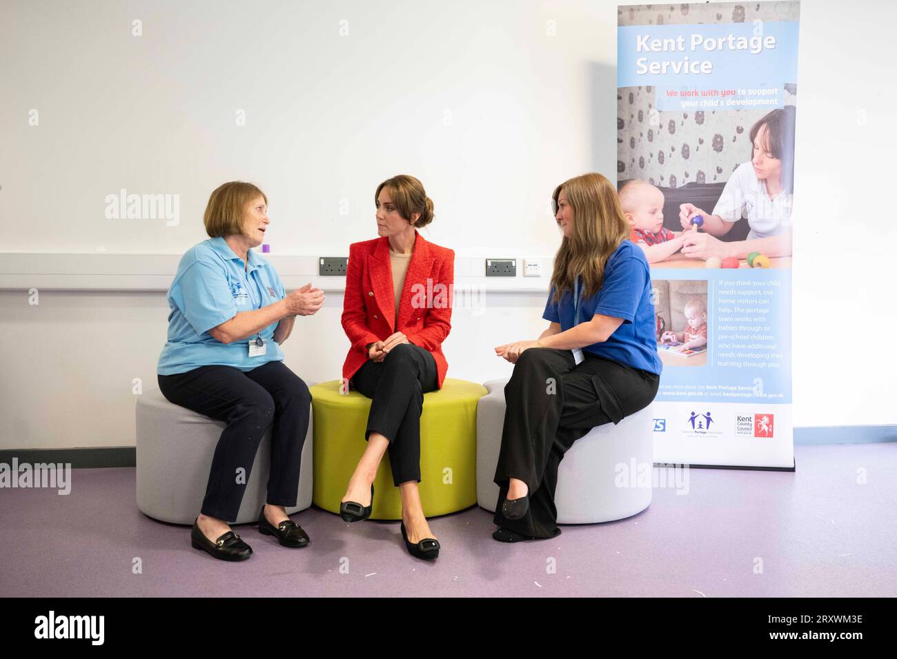 The Princess of Wales joins a family portage session at the Orchards