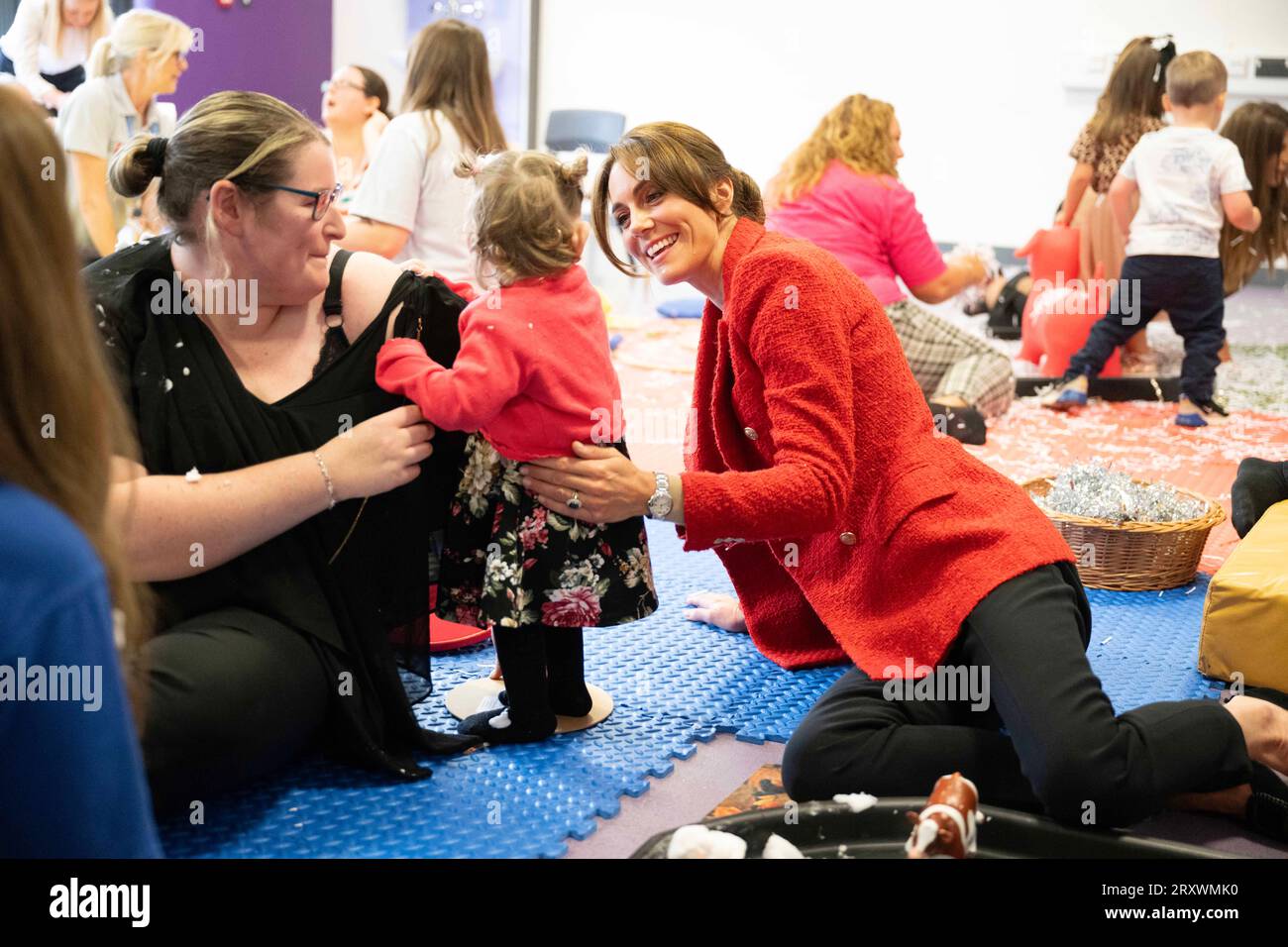 The Princess of Wales with Skylar, 1, and portage practitioner Beanie