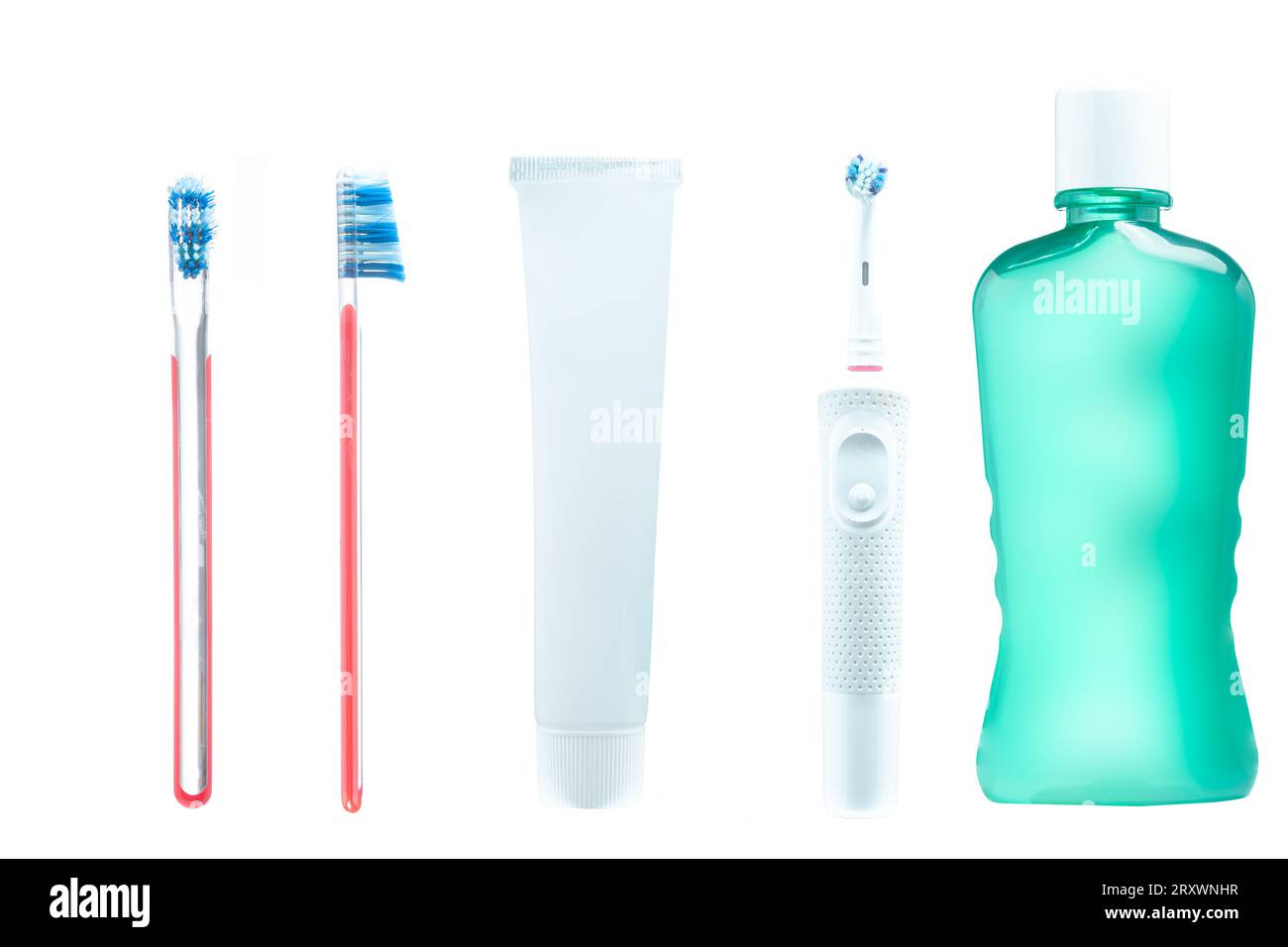 toothpaste mouthwash toothbrushes interdental brush and dental floss