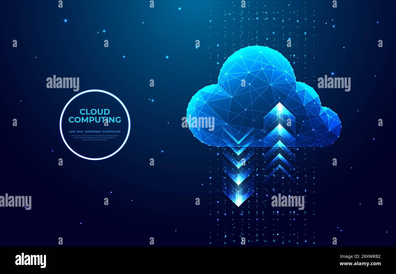 Digital cloud storage sign with two arrows up and down Stock Vector