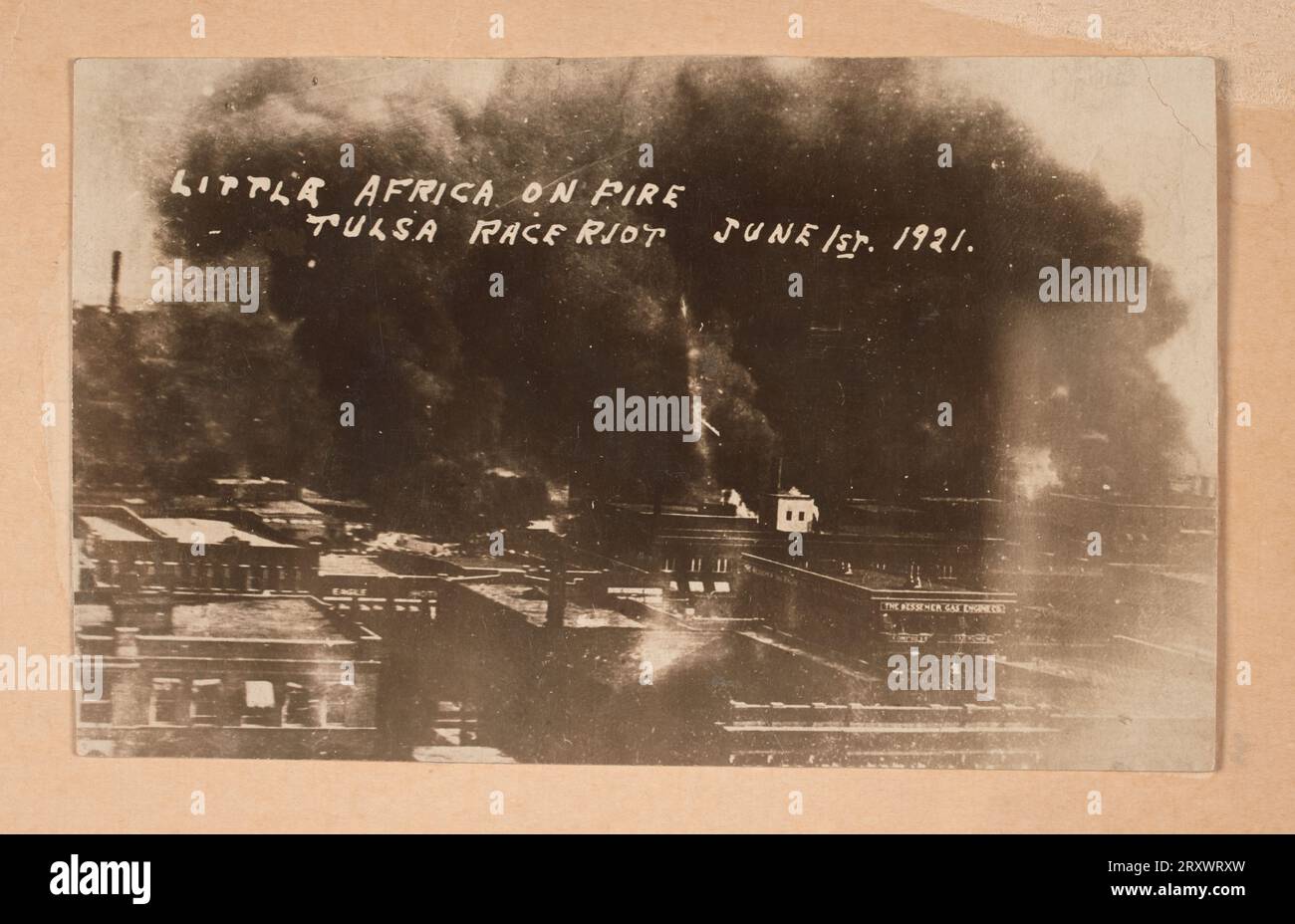 LITTLE AFRICA ON FIRE TULSA RACE RIOT JUNE 1ST. 1921. June 1, 1921 ...