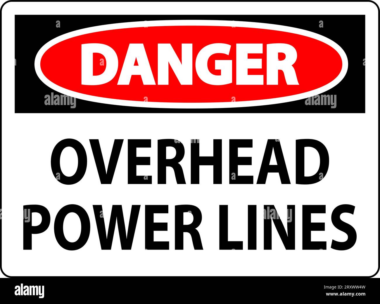 Danger Sign Overhead Power Lines Stock Vector Image And Art Alamy