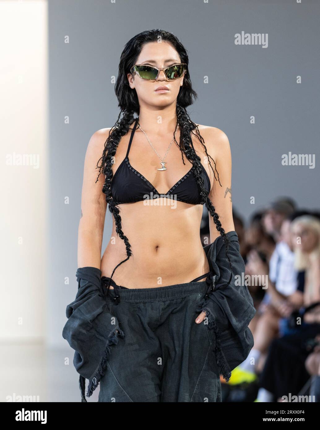 Model walks runway showing design by Jenny Kim and Haeun Lee for Kimmy J at  Concept Korea during New York SS2024 Fashion Week at SPring Studios on  September 12, 2023 Stock Photo - Alamy
