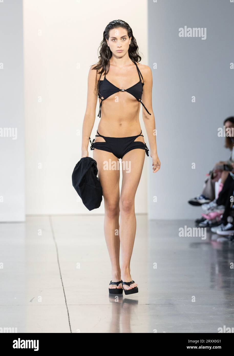Model walks runway showing design by Jenny Kim and Haeun Lee for Kimmy J at  Concept Korea during New York SS2024 Fashion Week at SPring Studios on  September 12, 2023 Stock Photo - Alamy