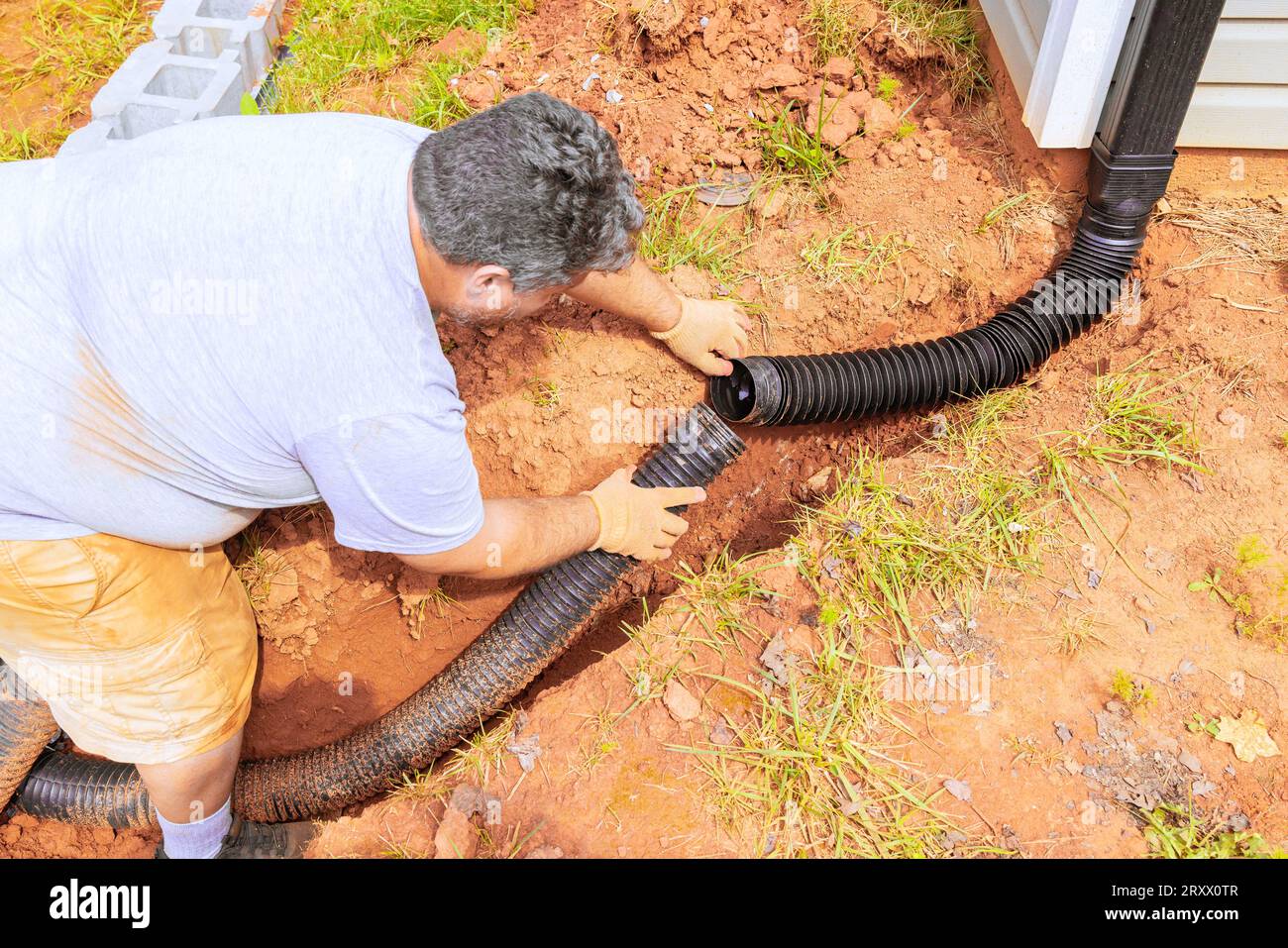 Drainage pipe connector downspout installation for flexible gutter