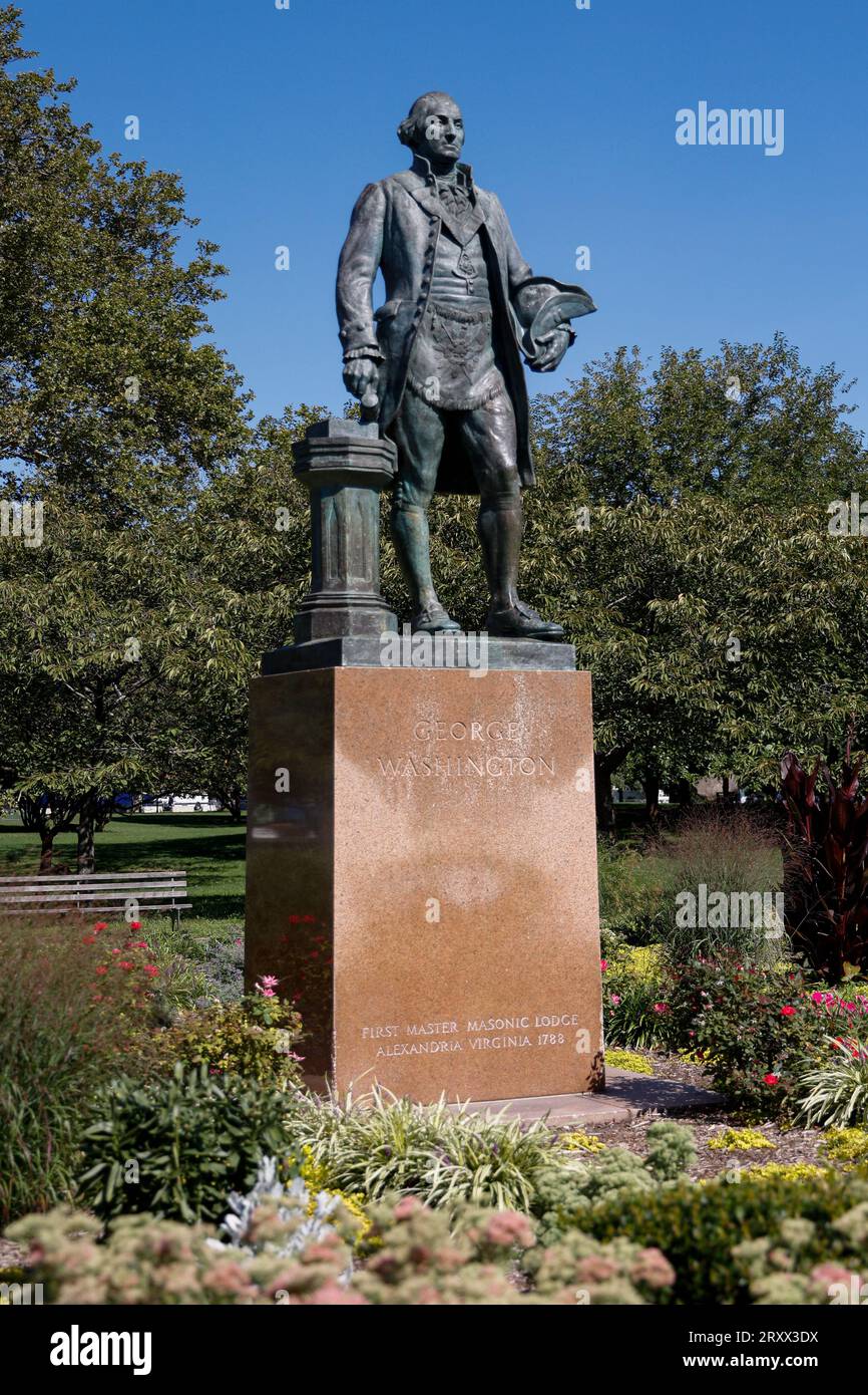 Statue of Washington in the Flushing Meadows Corona Park,New York, NYC, USA Stock Photo
