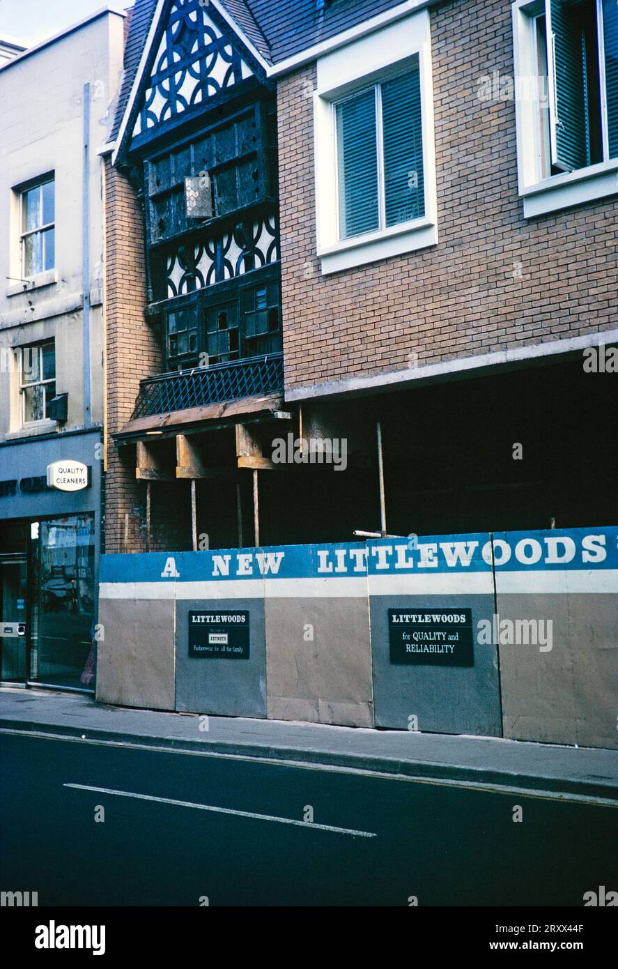 Construction site for new Littlewoods store shop, High Street, Hereford, Herefordshire, England, UK 1967 Stock Photo