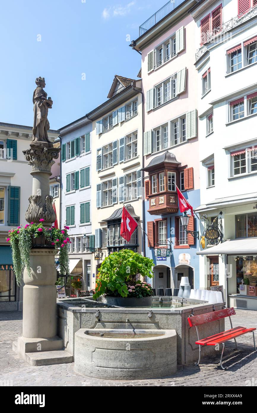 Münzplatz, Altstadt (Old Town), City of Zürich, Zürich, Switzerland Stock Photo