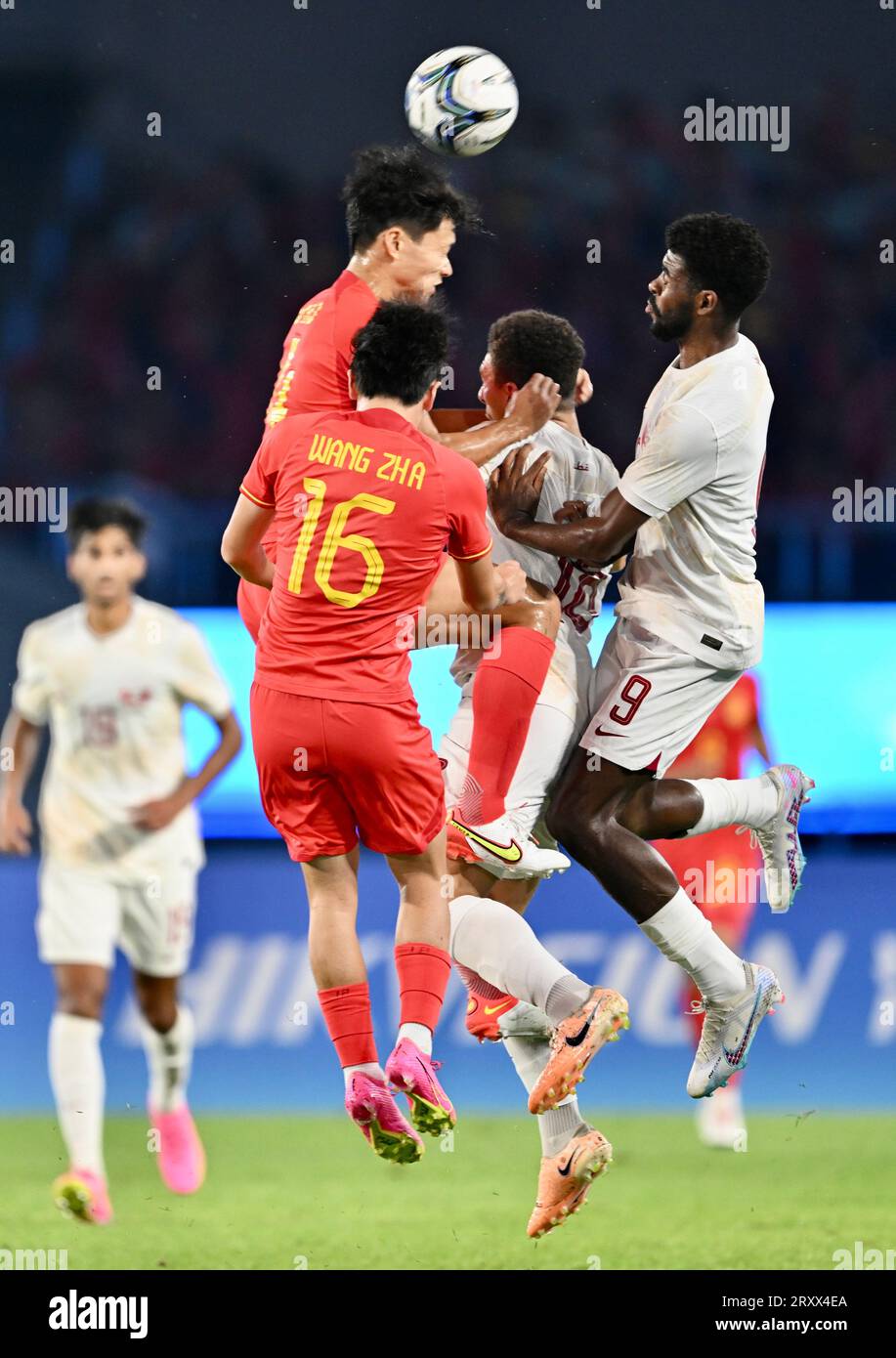 HANGZHOU, CHINA - SEPTEMBER 27, 2023 - China (RED) defeated Qatar 1-0 ...