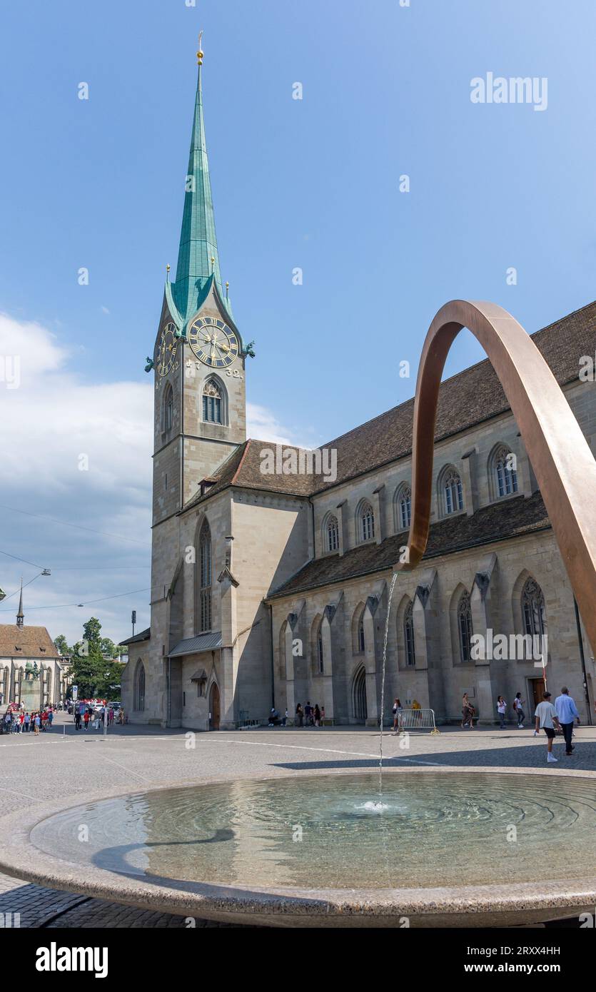 Fraumünster Church (Kirche Fraumünster), Münsterhof, Altstadt (Old Town), City of Zürich, Zürich, Switzerland Stock Photo