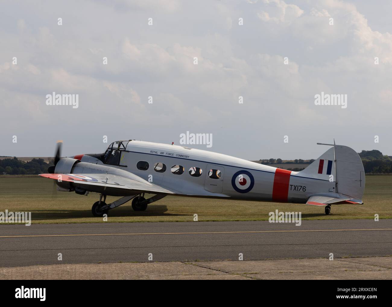 Avro Anson C19 G-AHKX at the 2023 Battle of Britain Air Show at IWM Duxford Stock Photo