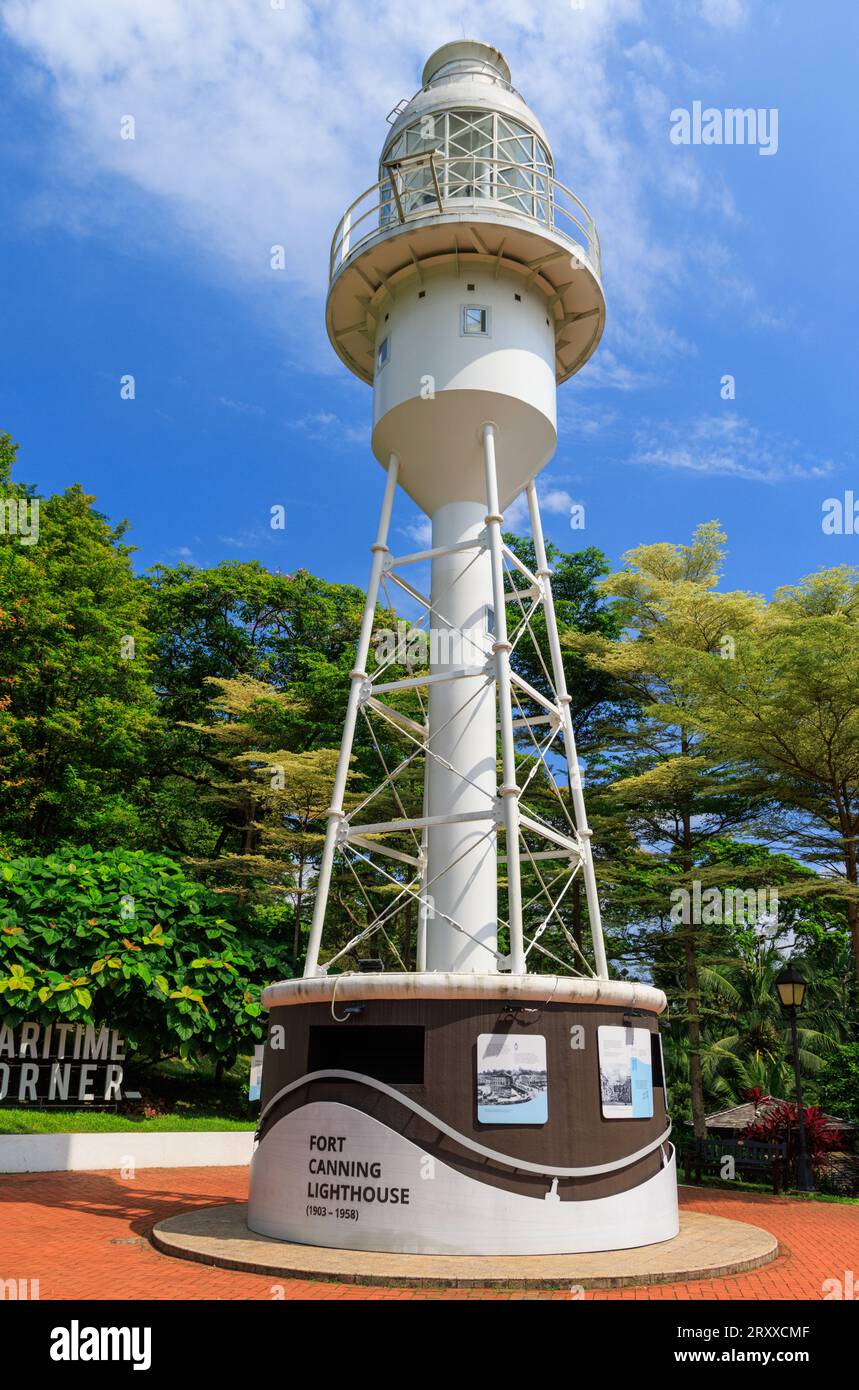 Fort Canning Lighthouse in Fort Canning Park, Singapore Stock Photo