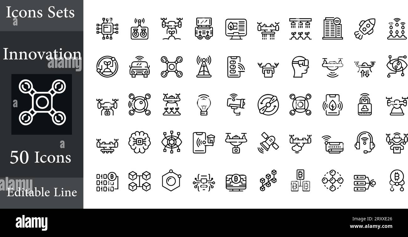 Innovation Icons  set vectors Stock Vector