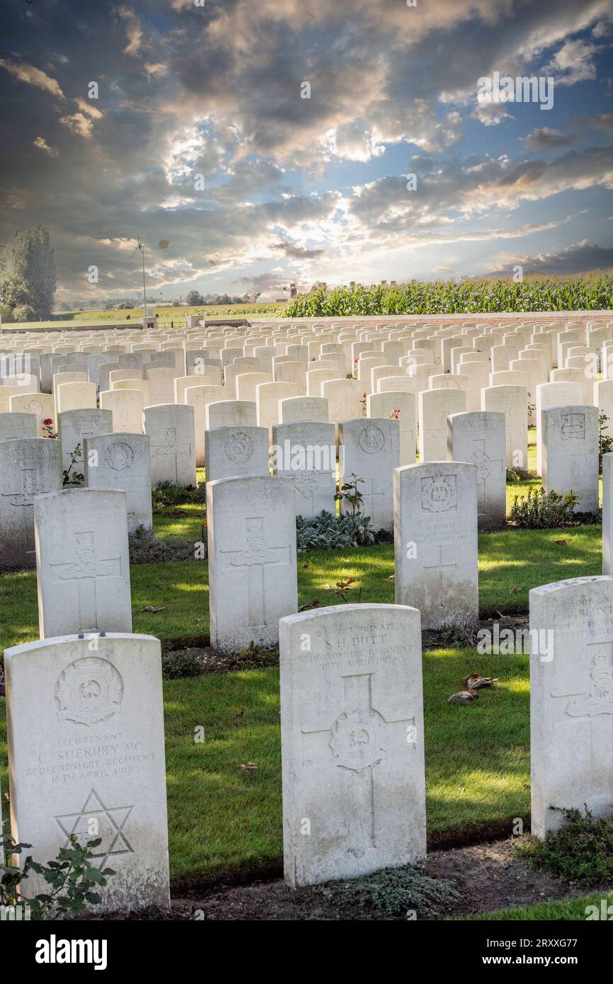 Canada Farm war cemetery, Belgium Stock Photo