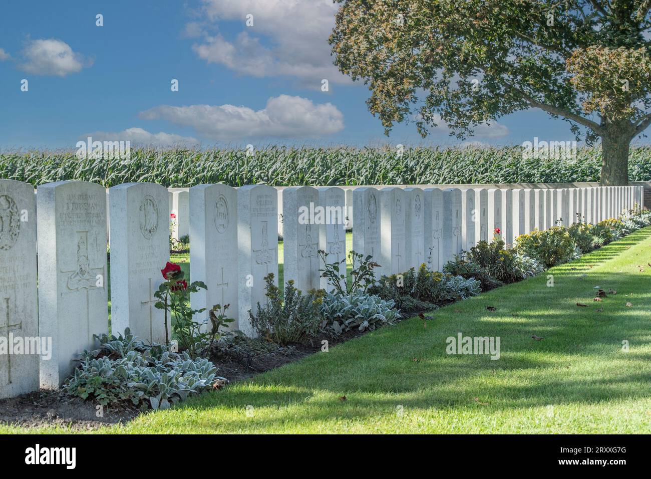 Canada Farm war cemetery, Belgium Stock Photo