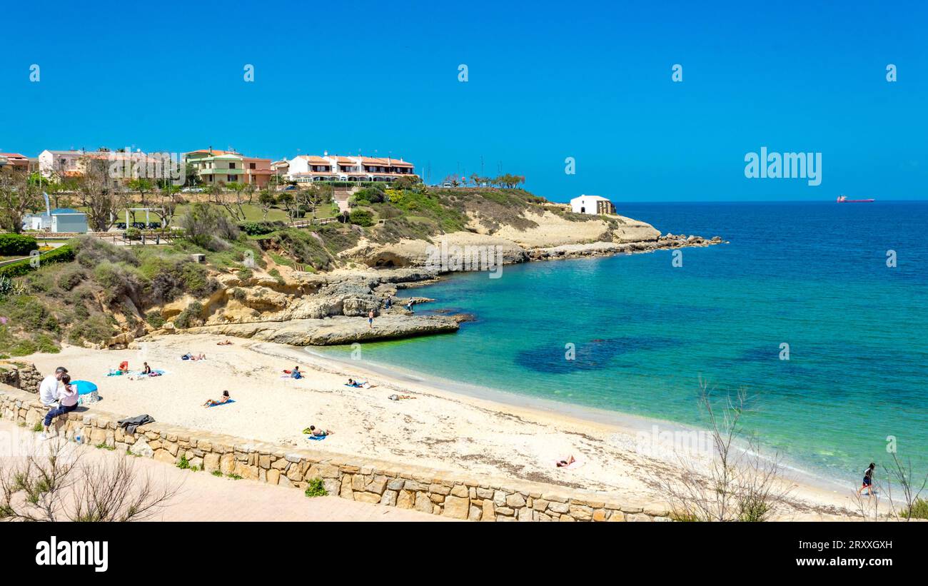 Scenic Colorful View Of Spiaggia Di Balai Balai Beach At Porto Torres 