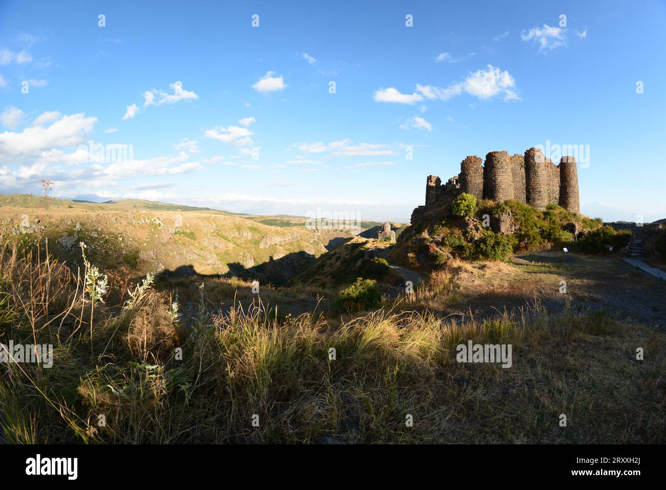 View of Amberd fortress. Byurakan. Aragatsotn province. Armenia Stock Photo