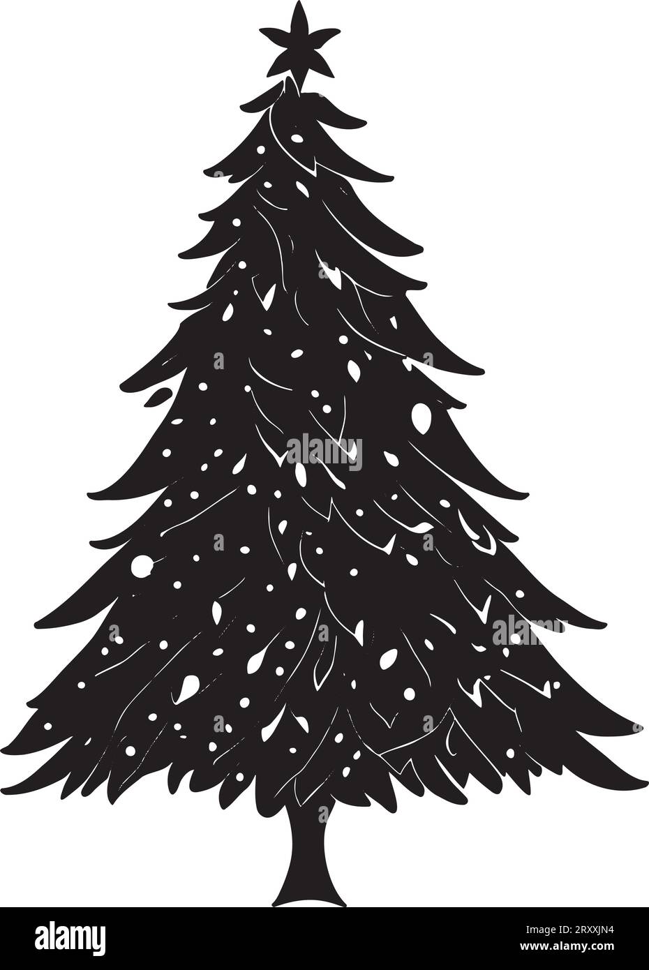 Christmas Tree Black And White Vector Stock Vector Image & Art Alamy