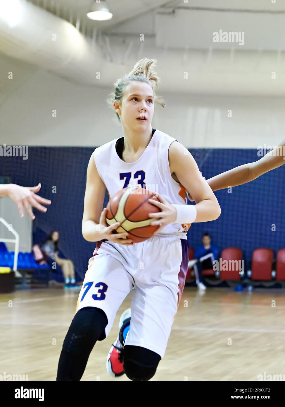 Girl play basketball sport tournament Stock Photo Alamy