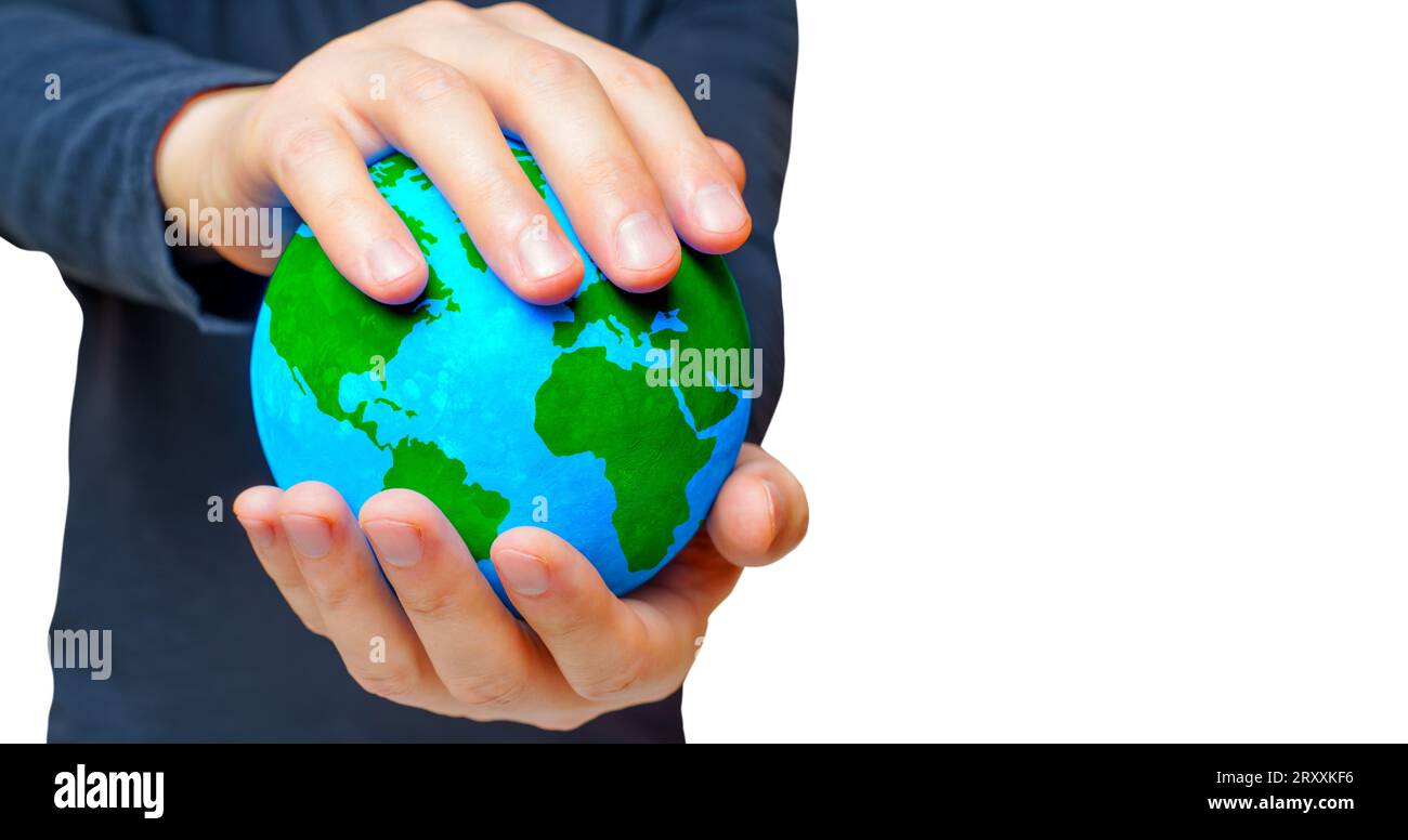 Hands holding up globe hi-res stock photography and images - Alamy
