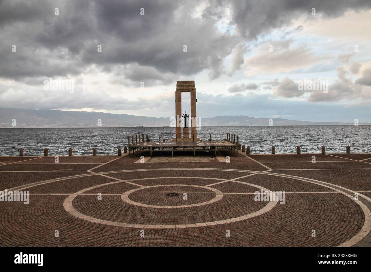 Greek goddess Athena statue on Arena dello Stretto aka Anassilaos