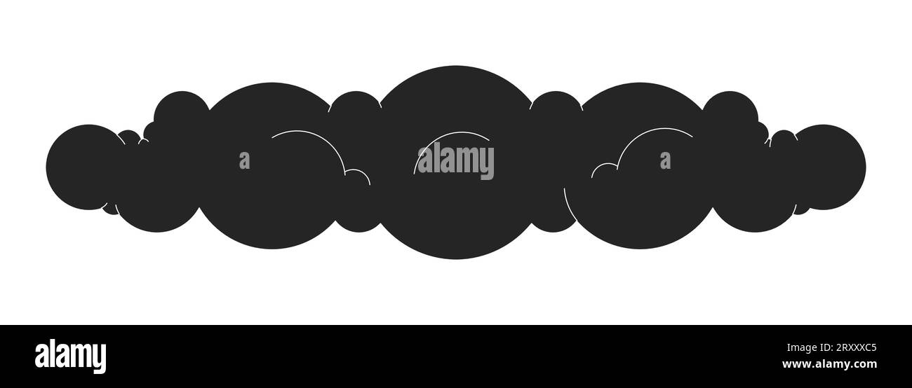 Puffy cloud black and white 2D line cartoon object Stock Vector