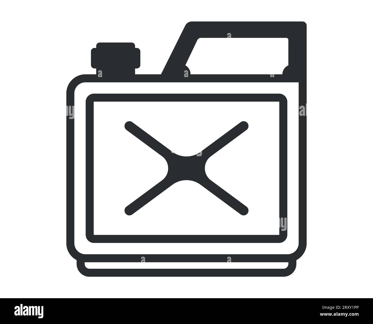 black gasoline canister icon. flat vector illustration. Stock Vector