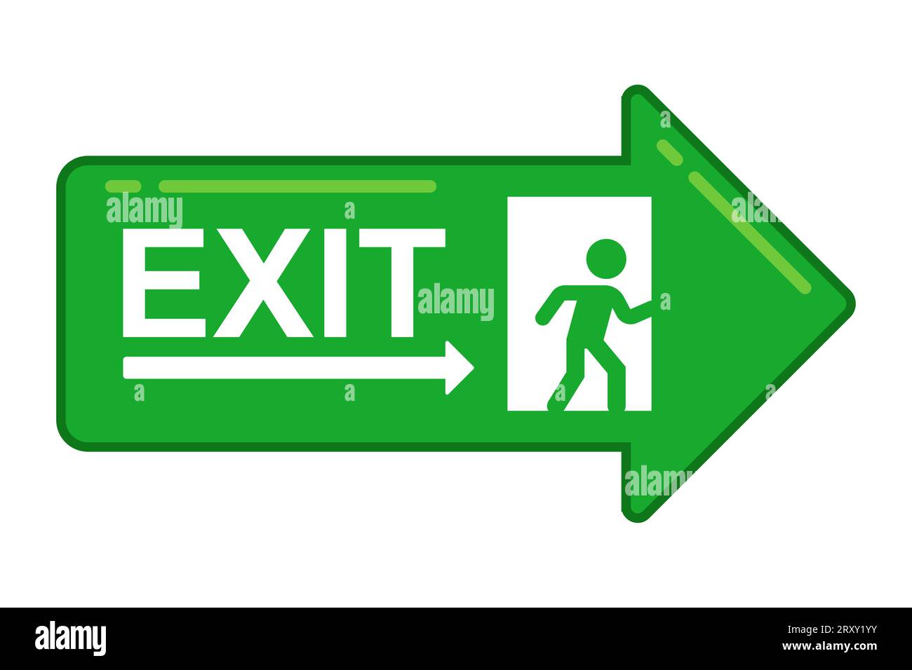 Green exit arrow sign flat vector illustration stock vector image