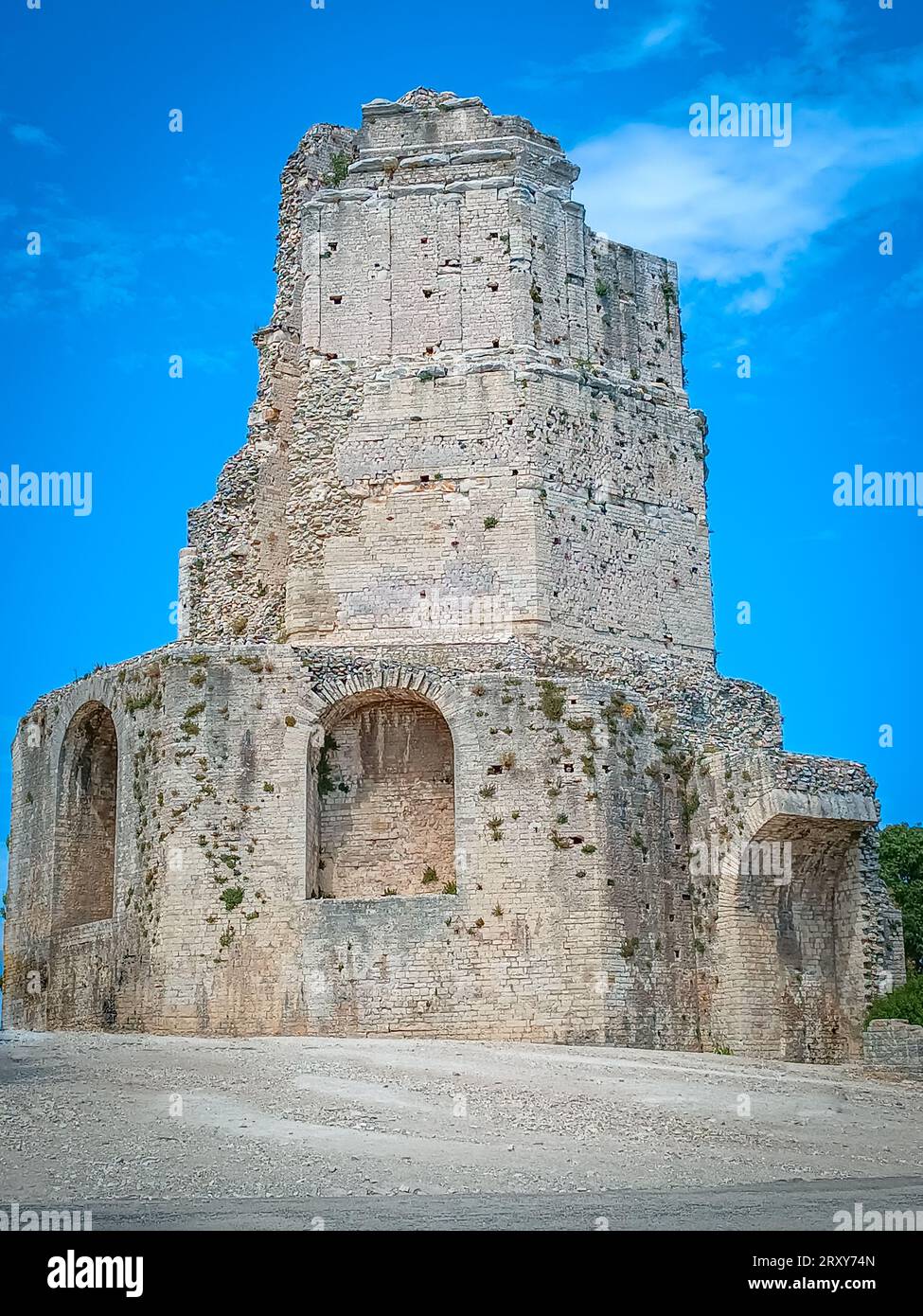 Tour Magne, Roman tower of Nîmes, France. Stock Photo