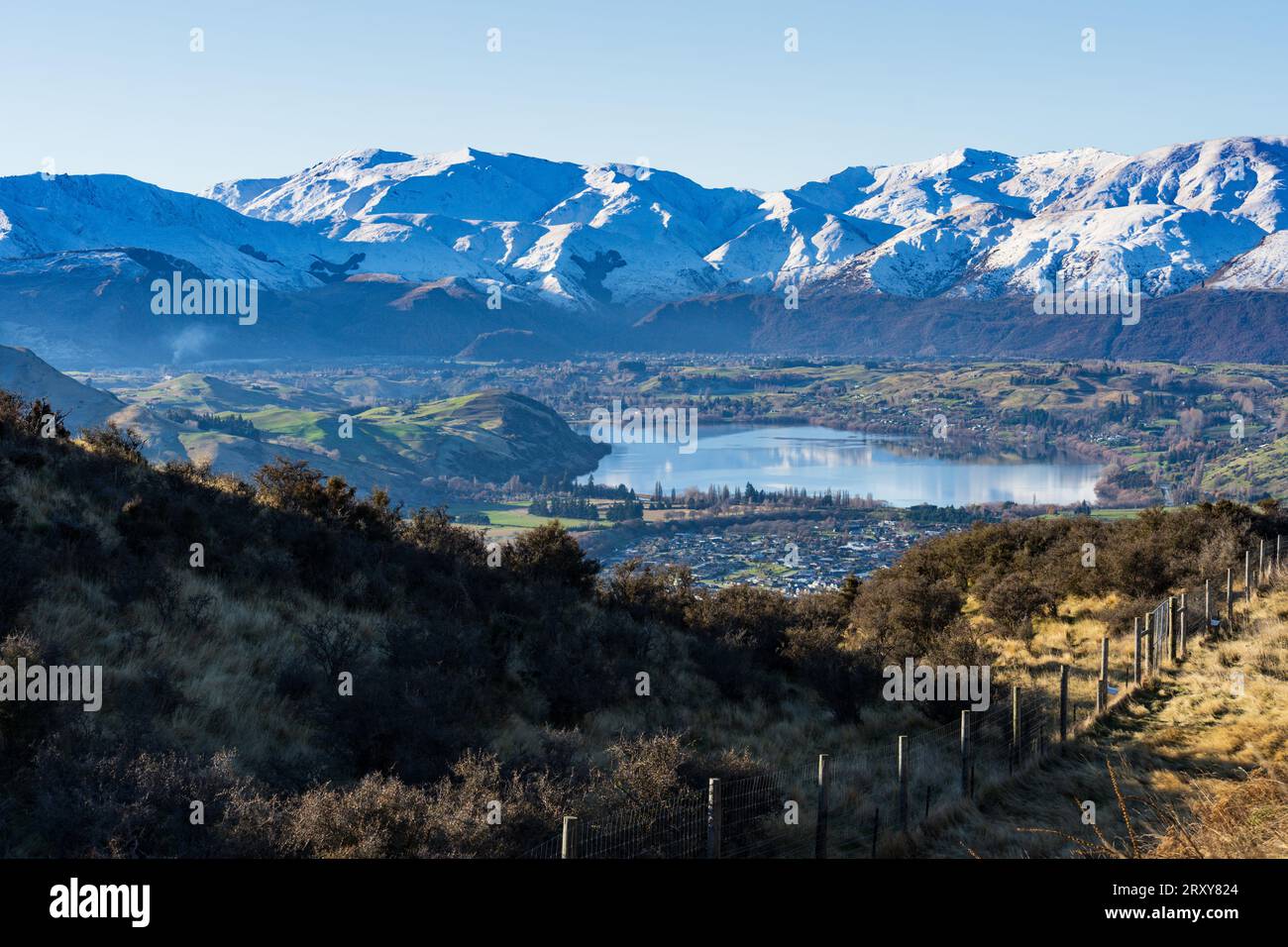 Lake Hayes, a suburb in the Queenstown-Lakes district of Otago, New Zealand Stock Photo