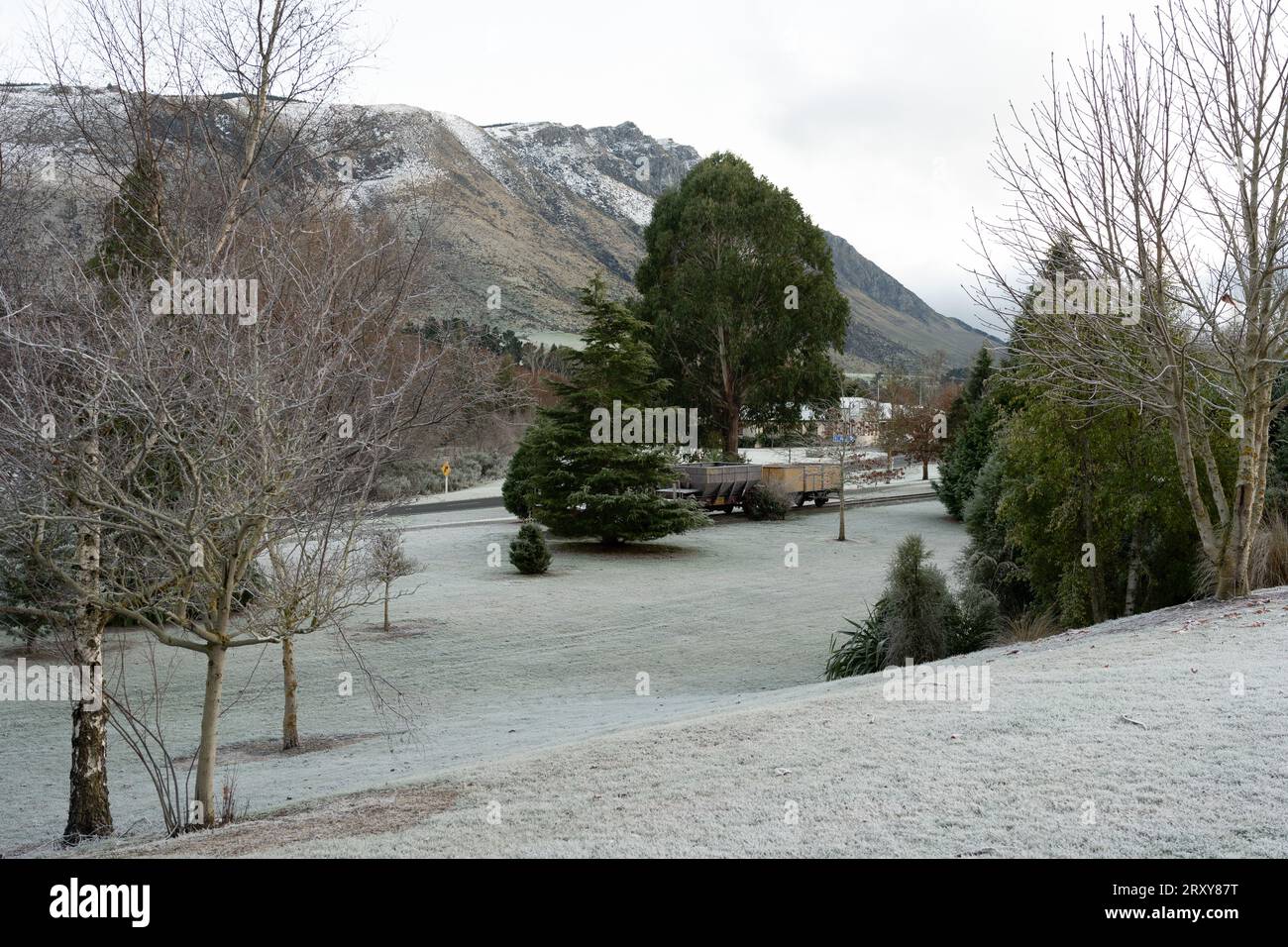 The town of Garston in Central Otago, New Zealand Stock Photo