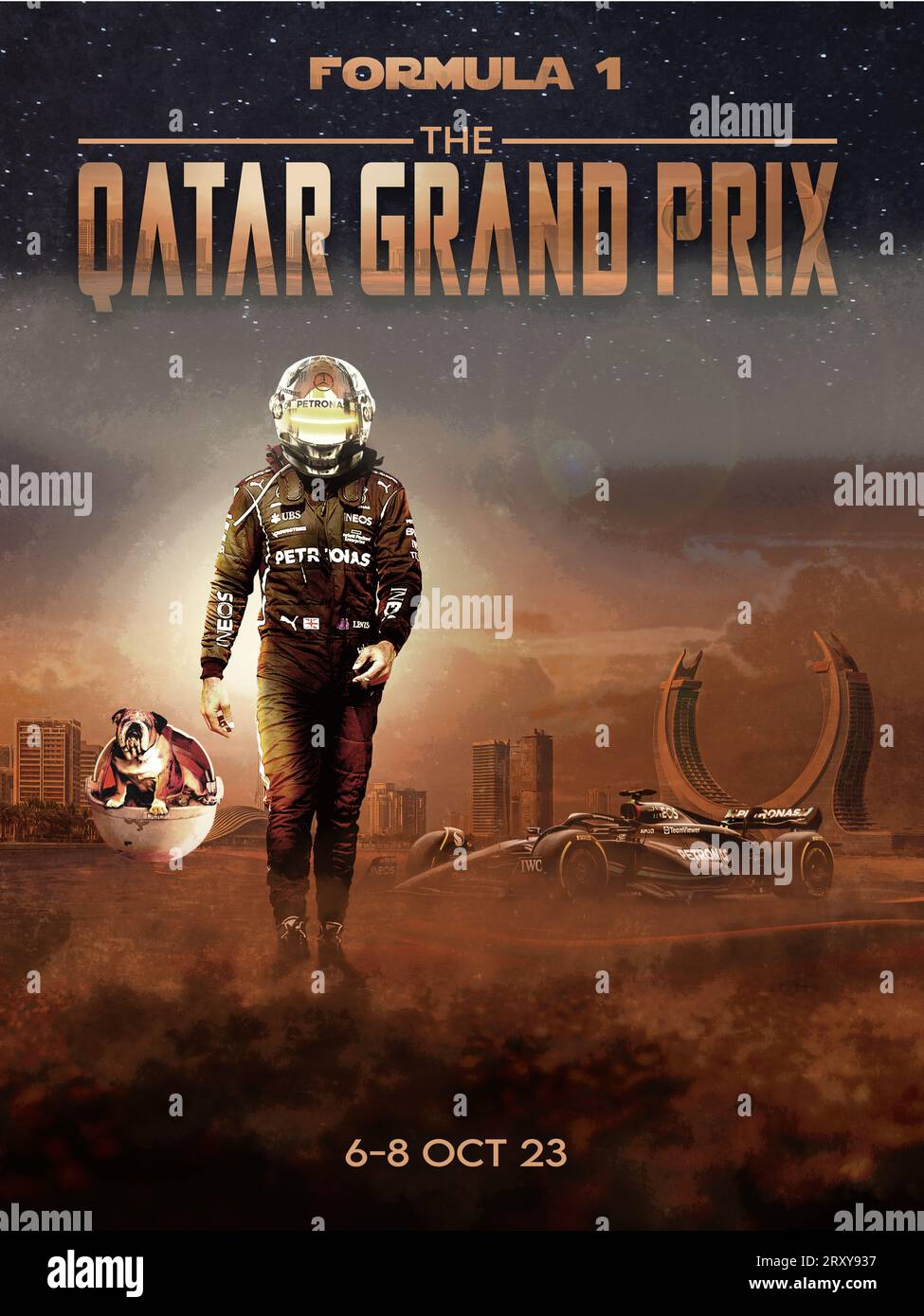 Qatar F1 Grand Prix 2023 Race Poster Stock Photo