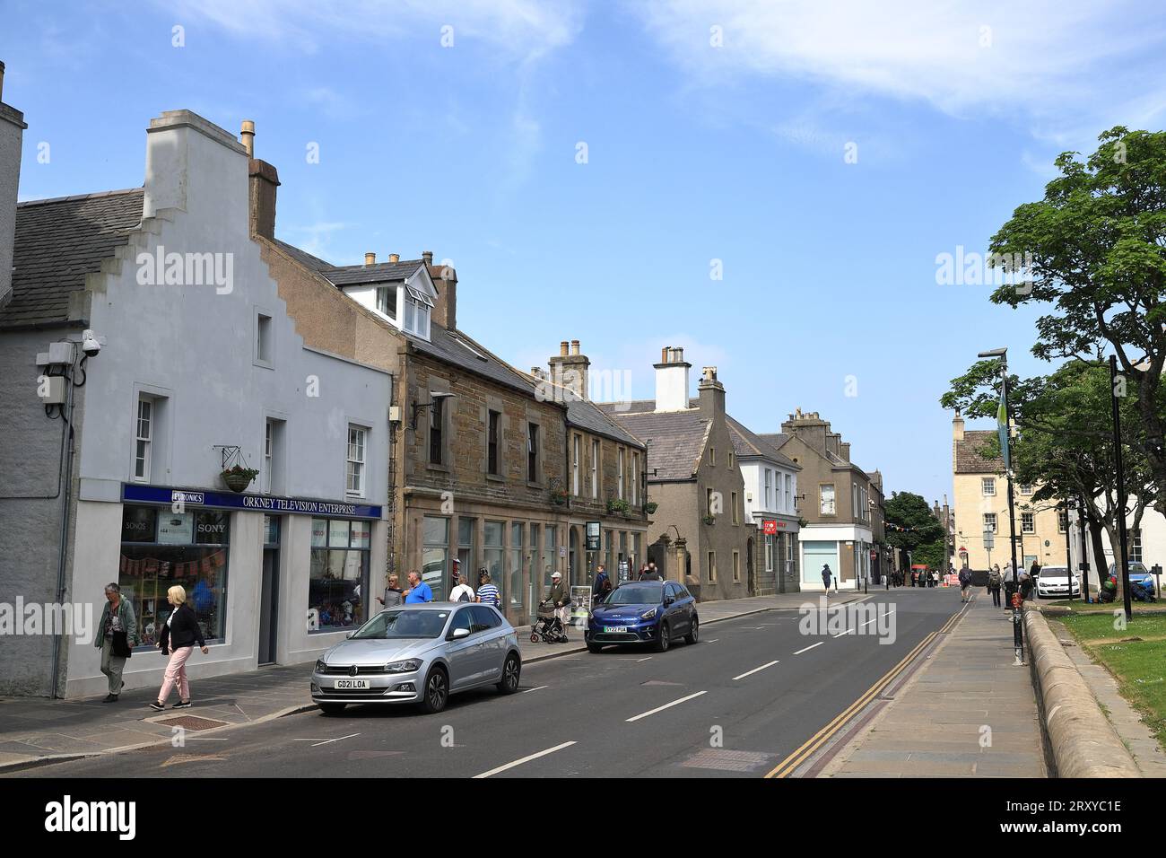 The view along Broad Street, Kirkwall. Kirkwall is the capital of
