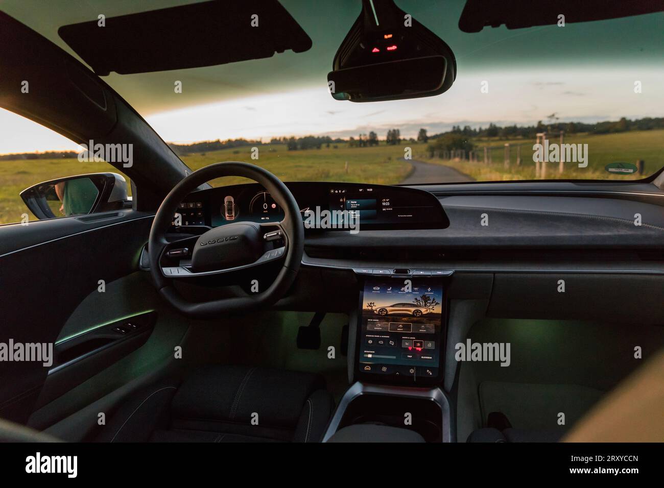 RALSKO ,CZECH REPUBLIC - 19 Sept 2023. LUCID Air. Dashboard of the LUCID  Air electric car.. Modern electric car LUCID Stock Photo - Alamy