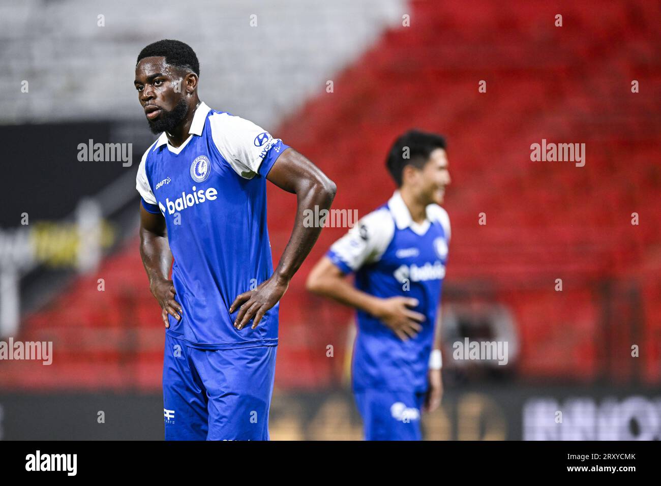 Gent's Jordan Torunarigha pictured during a soccer match between Royal Antwerp FC and KAA Gent, a postponed match of day 05 of the 2023-2024 season of the 'Jupiler Pro League' first division of the Belgian championship, in Antwerp Wednesday 27 September 2023. BELGA PHOTO TOM GOYVAERTS Stock Photo