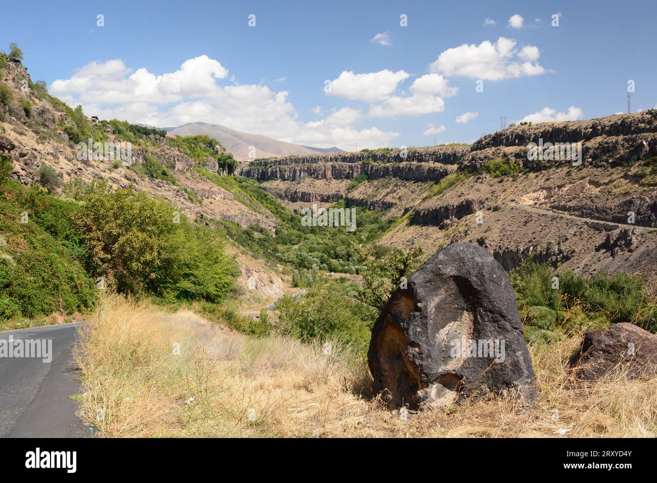 The Kasagh river canyon. View from Mughni. Aragatsotn province. Armenia Stock Photo