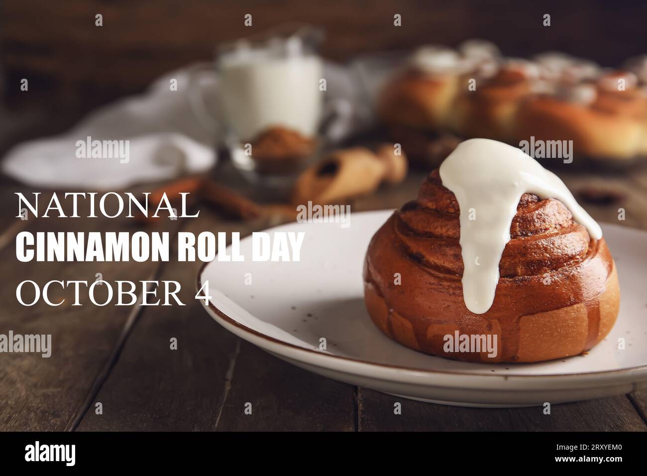 Greeting card for National Cinnamon Roll Day Stock Photo Alamy
